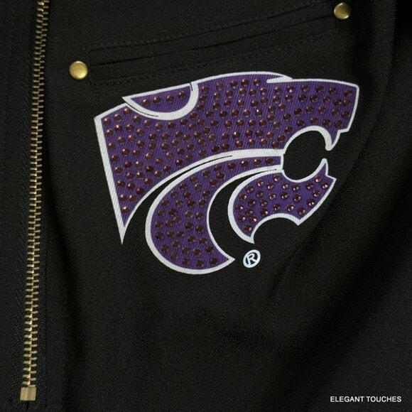 Kansas State Wildcats Womens Gameday Couture Black Shirt Dress S Beaded Tailgate - Picture 6 of 16